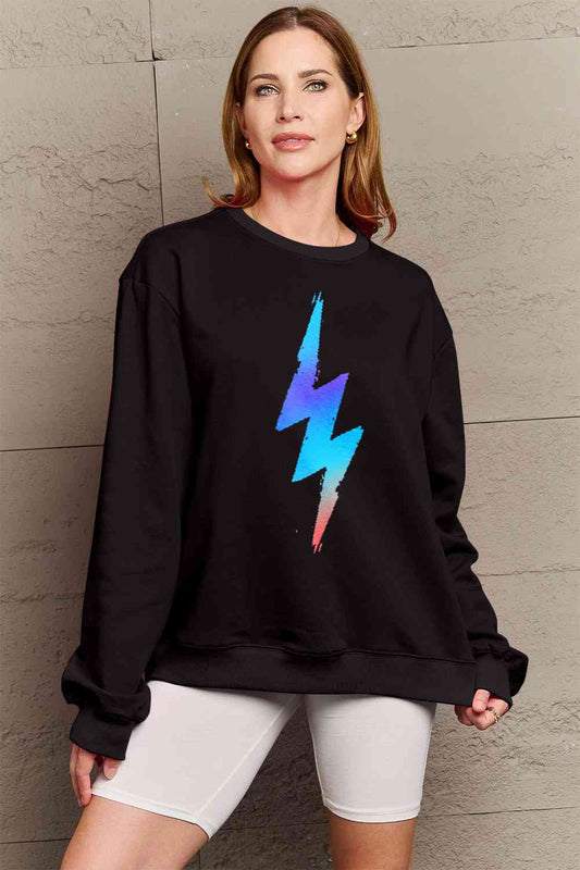 Simply Love Full Size Graphic Round Neck Sweatshirt - Aurelia Clothing