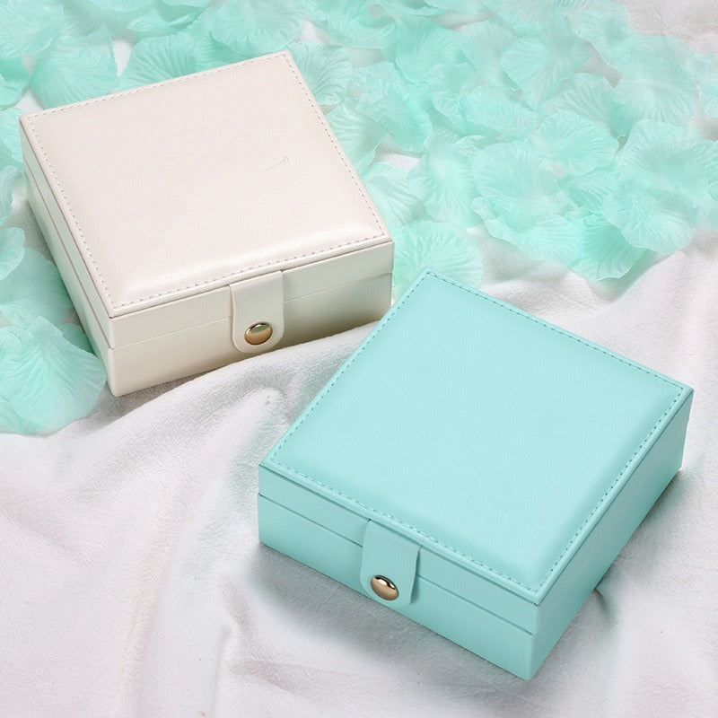 Single-Layer PU Simple Jewelry Storage Box Creative Portable Jewelry Box Earrings Ring Small Jewelry Box - Free Shipping - Aurelia Clothing