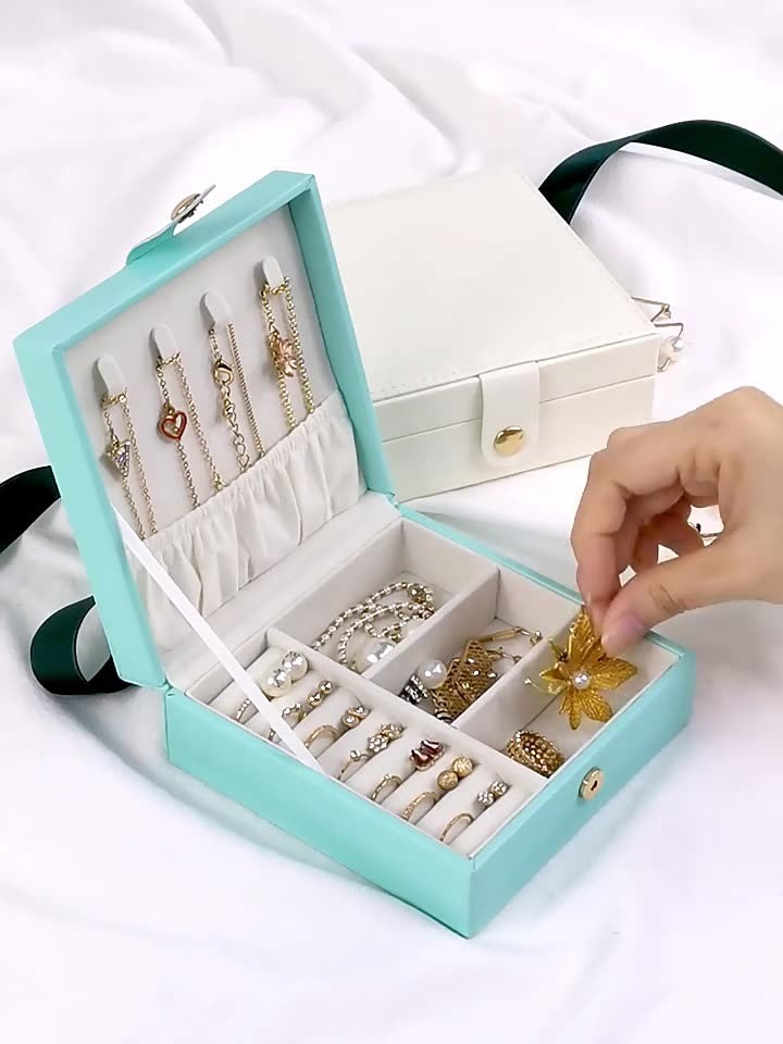 Single-Layer PU Simple Jewelry Storage Box Creative Portable Jewelry Box Earrings Ring Small Jewelry Box - Free Shipping - Aurelia Clothing