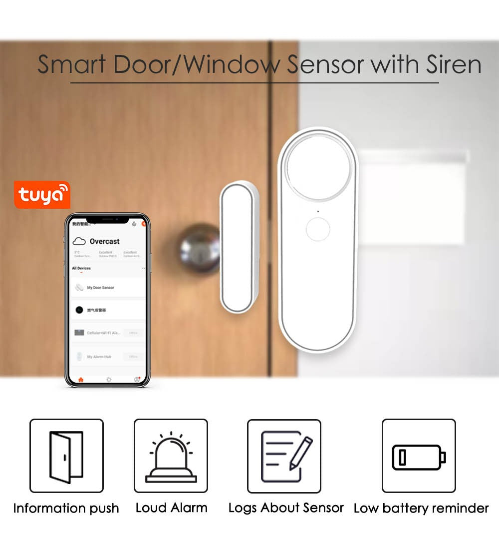 Smart Life Tuya Wifi Window Detector Door Open Close Sensor Security Contact Wifi Smart Door Sensor - Free Shipping - Aurelia Clothing