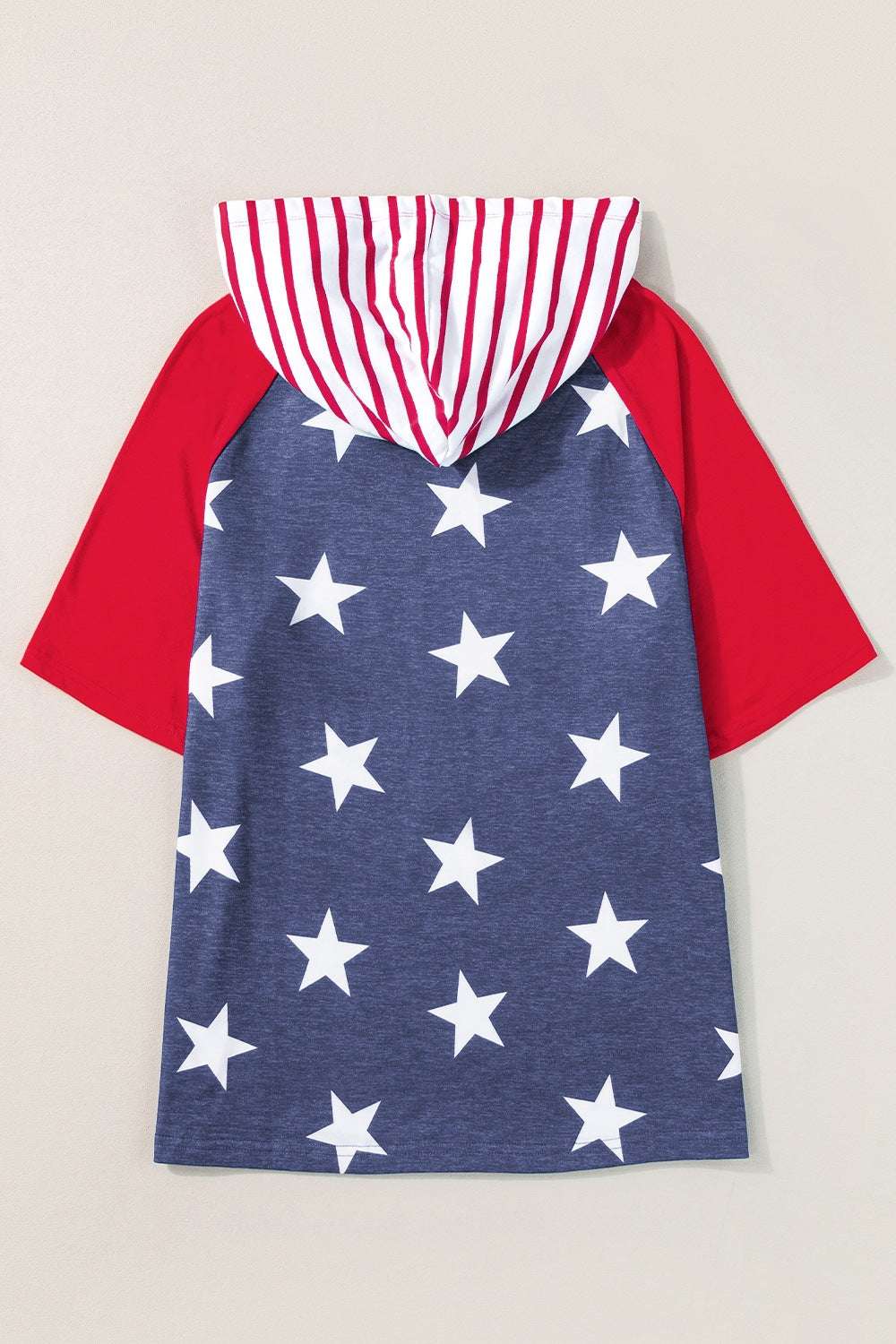 Stars and Stripes Print Drawstring Hoodie - Aurelia Clothing