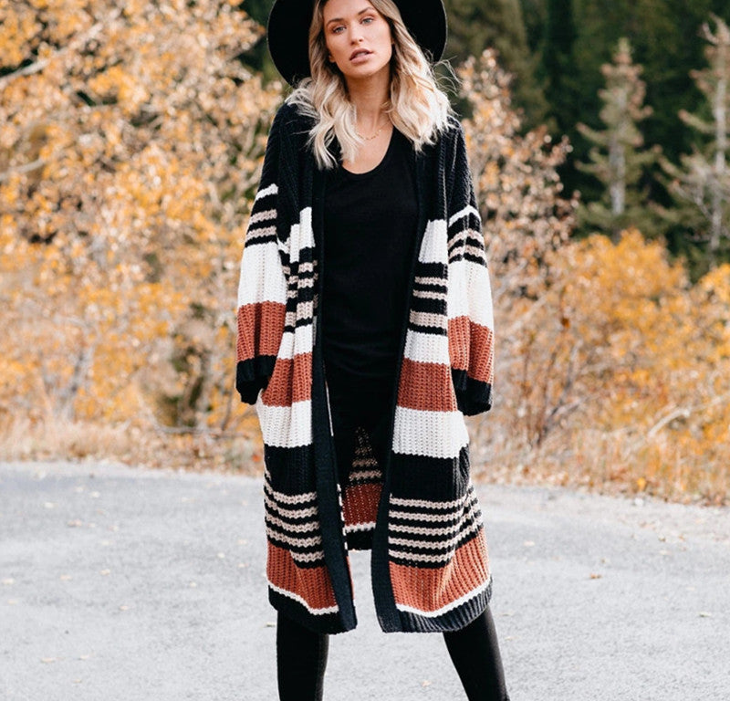 Striped color block sweater - Free Shipping - Aurelia Clothing