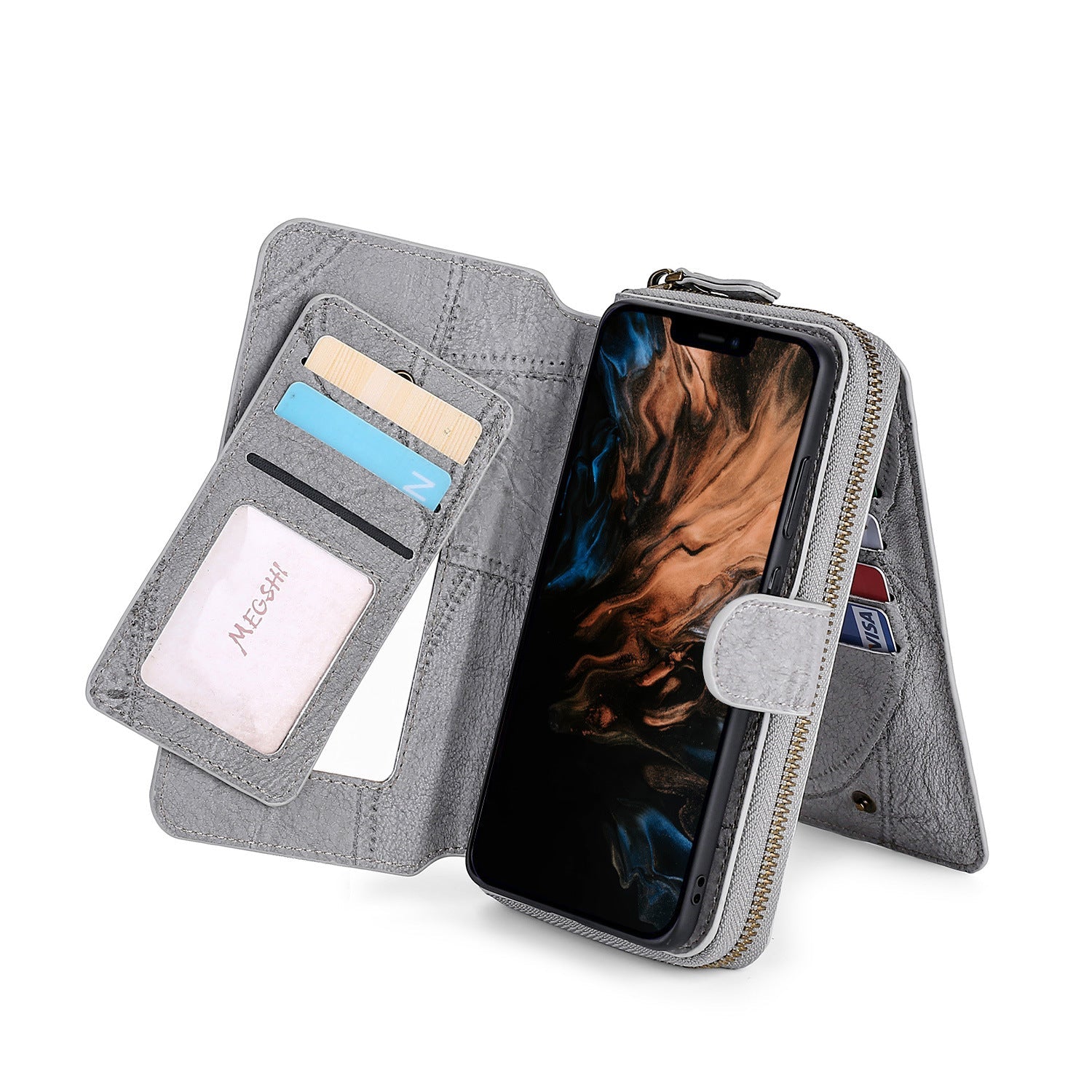 Suitable For iPhone 13 Phone Leather Case iPhone 12promax Multi Function Card Case 13mini Protective Cover - Free Shipping - Aurelia Clothing