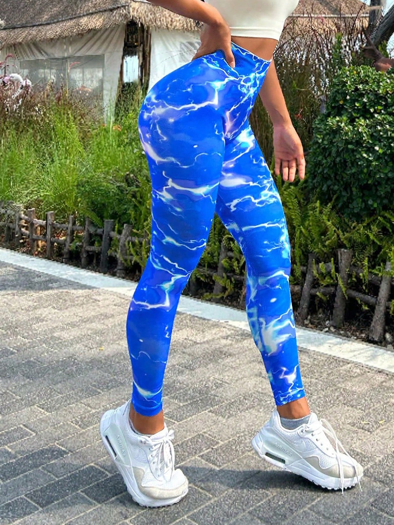 Tie-dye Slim Fit High Waistband Long Active Pants - Free Shipping - Aurelia Clothing