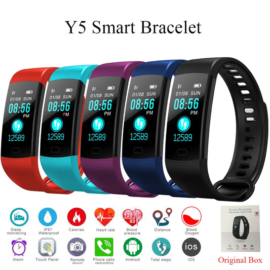 Y5 Smart Band Heart Rate Tracker Fitness Tracker Y5 Smartband Smart Bracelet Waterproof Smart Wristband Smart Watch Men - Free Shipping - Aurelia Clothing