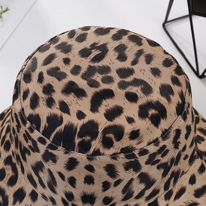 Two Side Leopard Black Bucket Hat For Women Men Reversible Panama Sun Hat Summer Ladies Beach Sun Protection Fisherman Hats - Free Shipping - Aurelia Clothing