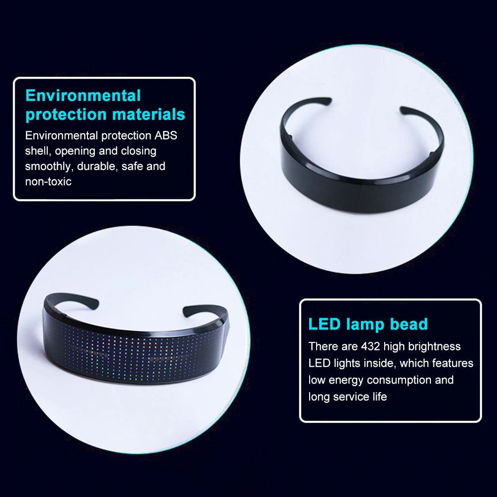 USB Rechargeable LED Luminous Eye Glasses Electronic Visor - Aurelia Clothing