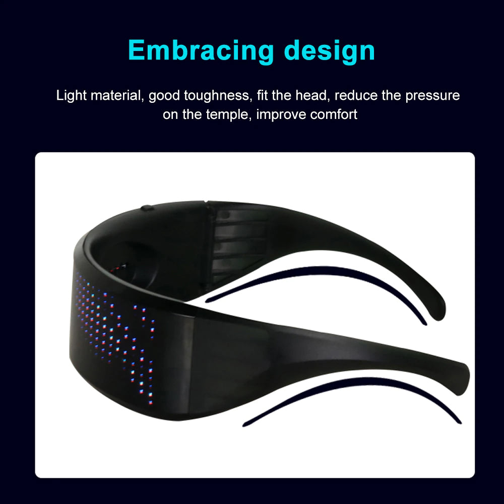 USB Rechargeable LED Luminous Eye Glasses Electronic Visor - Aurelia Clothing