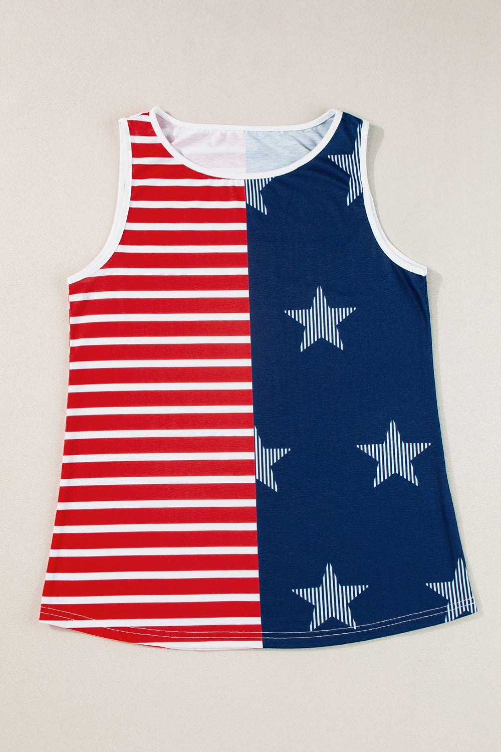 US Flag Round Neck Tank - Aurelia Clothing