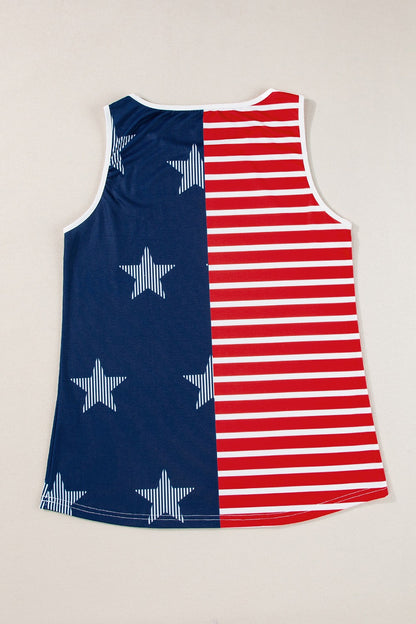 US Flag Round Neck Tank - Aurelia Clothing