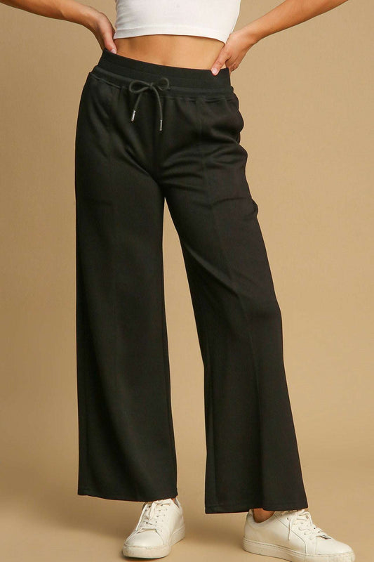 Umgee Drawstring Wide Leg Pants with Pockets - Aurelia Clothing