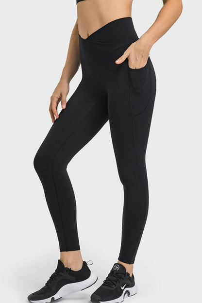 V-Waist Yoga Leggings with Pockets - Aurelia Clothing