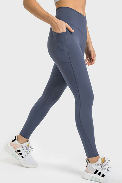 V-Waist Yoga Leggings with Pockets - Aurelia Clothing