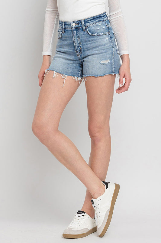 Vervet by Flying Monkey High Rise Denim Shorts - Aurelia Clothing