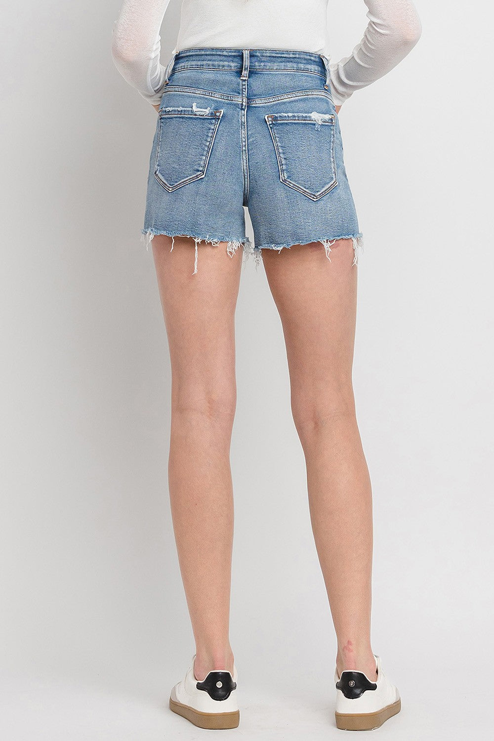 Vervet by Flying Monkey High Rise Denim Shorts - Aurelia Clothing