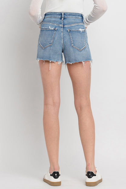 Vervet by Flying Monkey High Rise Denim Shorts - Aurelia Clothing