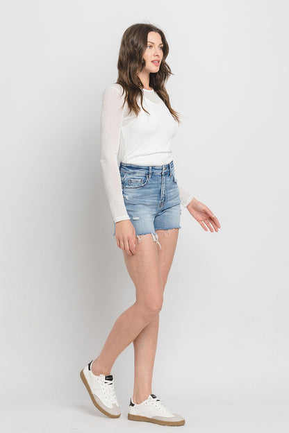 Vervet by Flying Monkey High Rise Denim Shorts - Aurelia Clothing