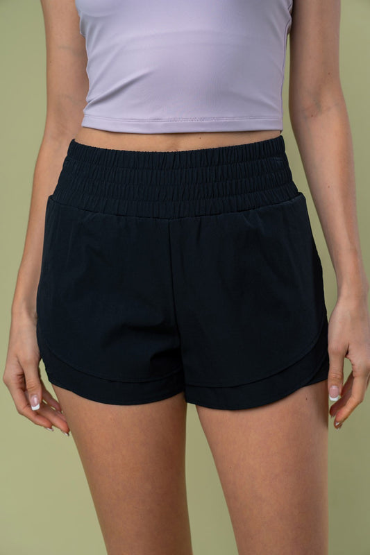 White Birch Full Size High Waisted Knit Shorts - Aurelia Clothing