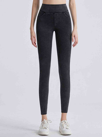 Wide Waistband Sports Leggings - Aurelia Clothing