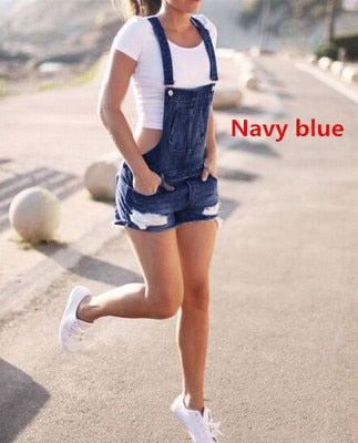 Women Summer Denim Bib Overalls Jeans Shorts Jumpsuits And Rompers Playsuit - Free Shipping - Aurelia Clothing