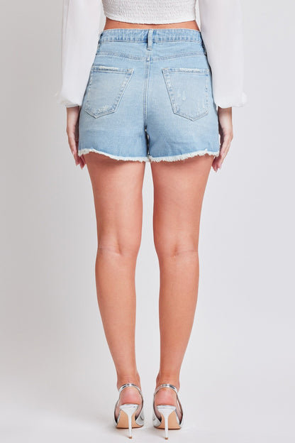 YMI Jeanswea Distressed Frayed Hem Denim Shorts - Aurelia Clothing