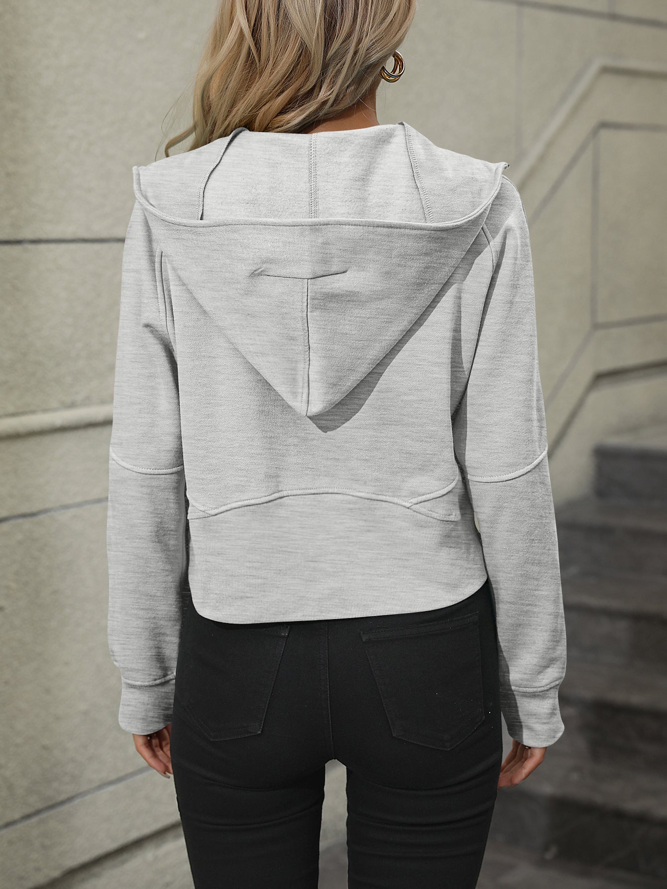 Zip-Up Raglan Sleeve Hoodie with Pocket - Free Shipping - Aurelia Clothing