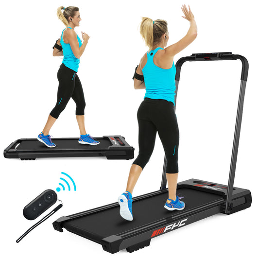 FYC Under Desk Treadmill - 2 in 1 Folding Treadmill for Home 3.5 HP, Installation-Free Foldable Treadmill Compact Electric Running Machine, Remote Control & LED Display Walking Running Joggin - Aurelia Clothing