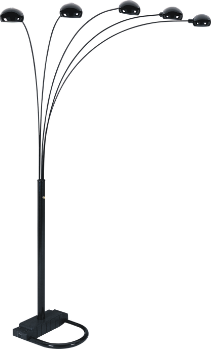 84"H BLACK 5-HEAD CAP STYLE FLOOR LAMP (1PC/CTN) (2.51/32.63) - Free Shipping - Aurelia Clothing