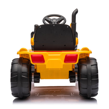 12V Kids Ride on Tractor Electric Excavator Battery Powered Motorized Car for Kids Ages 3-6, wiFront th Loader, Digging Handle, Remote Control, & Bright Headlight, Yellow - Free Shipping - Aurelia Clothing