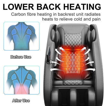 Massage Chair Blue-Tooth Connection and Speaker, Easy to Use at Home and in The Office and Recliner with Zero Gravity with Full Body Air Pressure, 001, 50D x 26W x 40H in, Black3 - Free Shipp - Aurelia Clothing