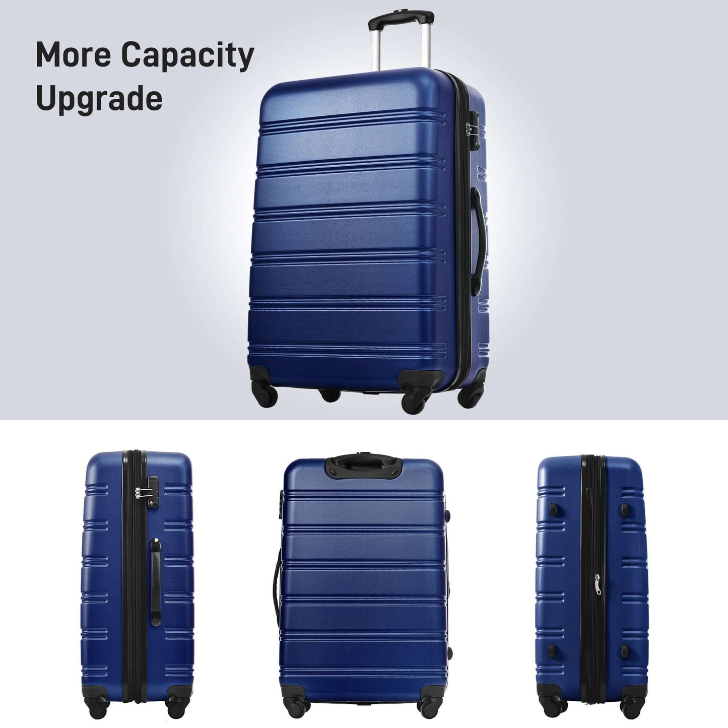 3 Piece Luggage Set Hardside Spinner Suitcase with TSA Lock 20" 24" 28" Available - Free Shipping - Aurelia Clothing