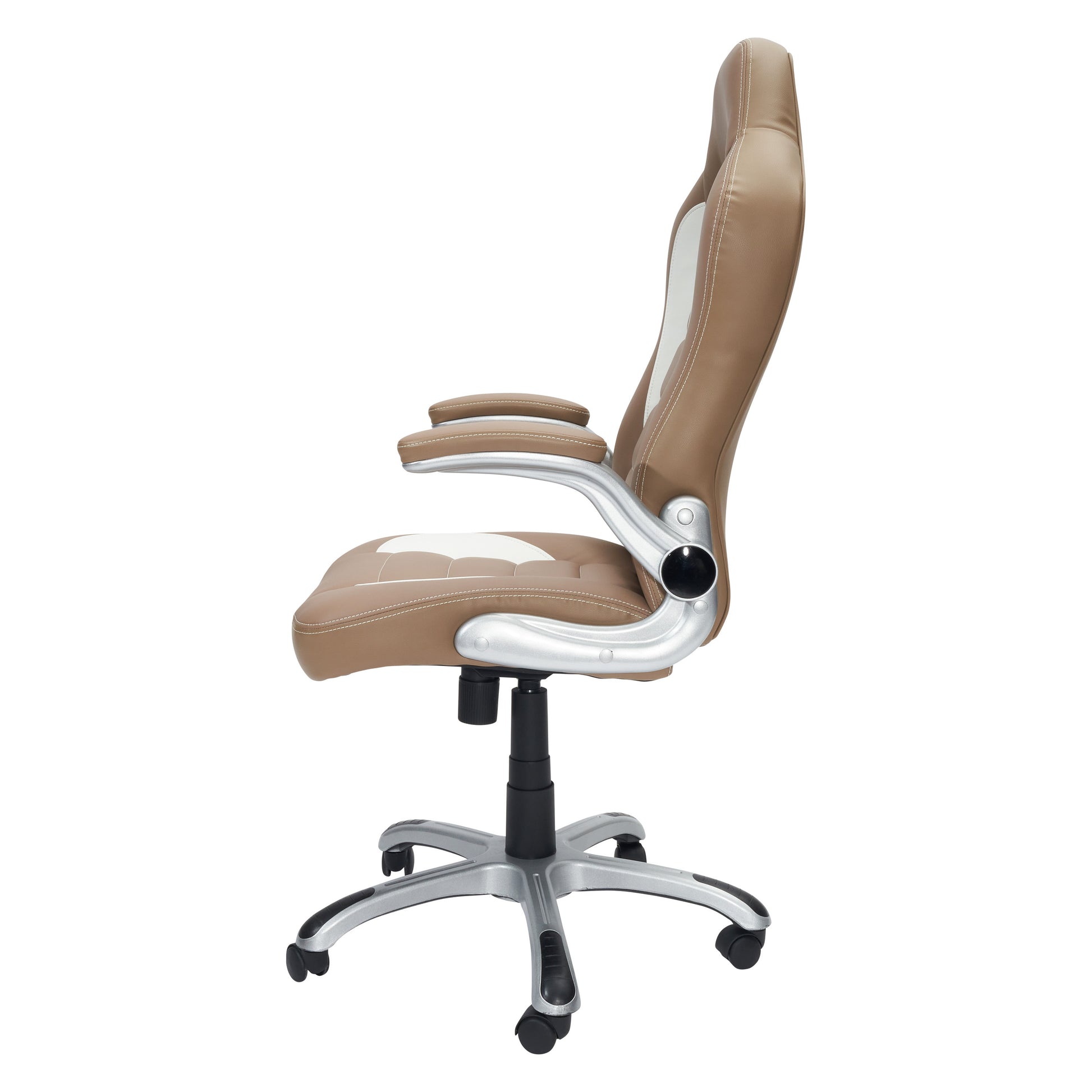 Techni Mobili High Back Executive Sport Race Office Chair with Flip-Up Arms, Camel - Free Sipping - Aurelia Clothing