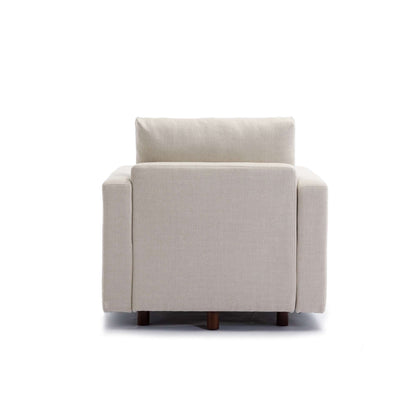 4 Seat Module Sectional Sofa Couch With 1 Ottoman for living room,Seat Cushion and Back Cushion Non-Removable and Non-Washable,Cream - Free Shipping - Aurelia Clothing