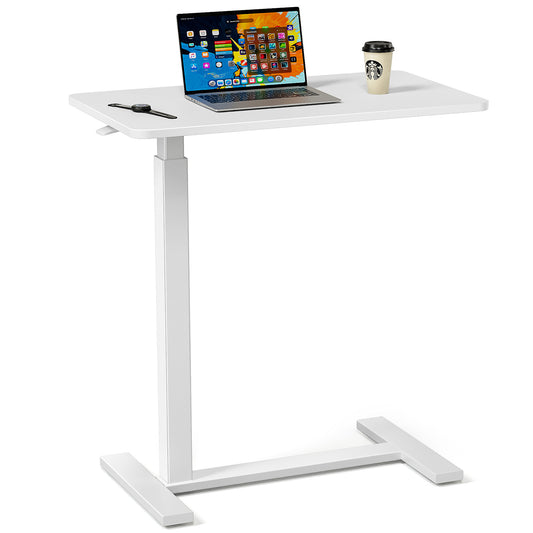 Adjustable mobile bed desk, computer desk, mobile standing desk, lifting desk, desk, white - Free Shipping - Aurelia Clothing