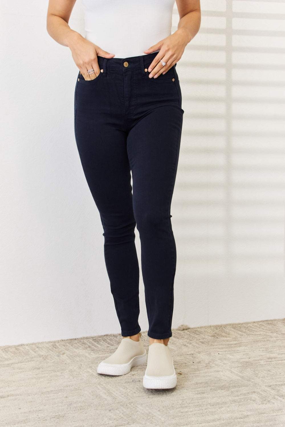 Judy Blue Full Size Garment Dyed Tummy Control Skinny Jeans - Aurelia Clothing