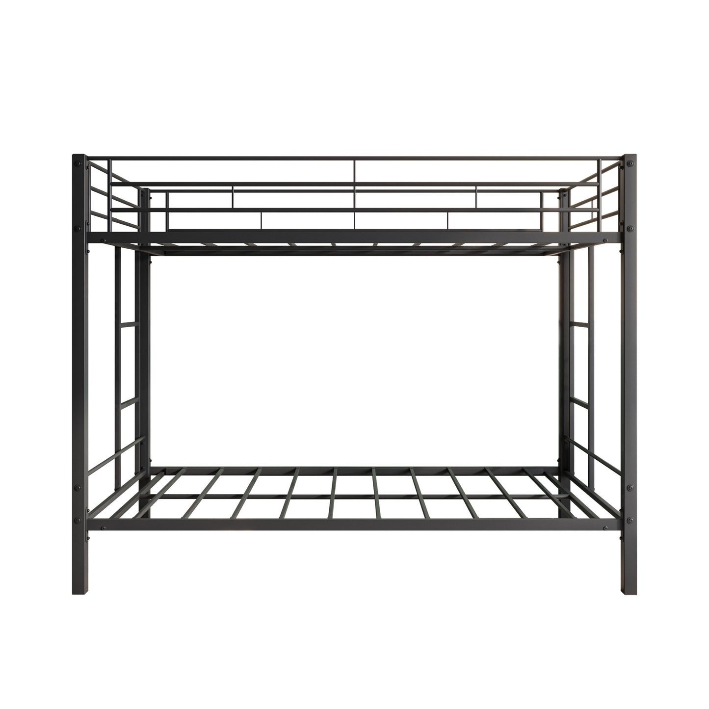 Metal Bunk Bed Twin Over Twin, Heavy Duty Twin Bunk Beds with shelf and Slatted Support No Box Spring Needed Black - Free Shipping - Aurelia Clothing