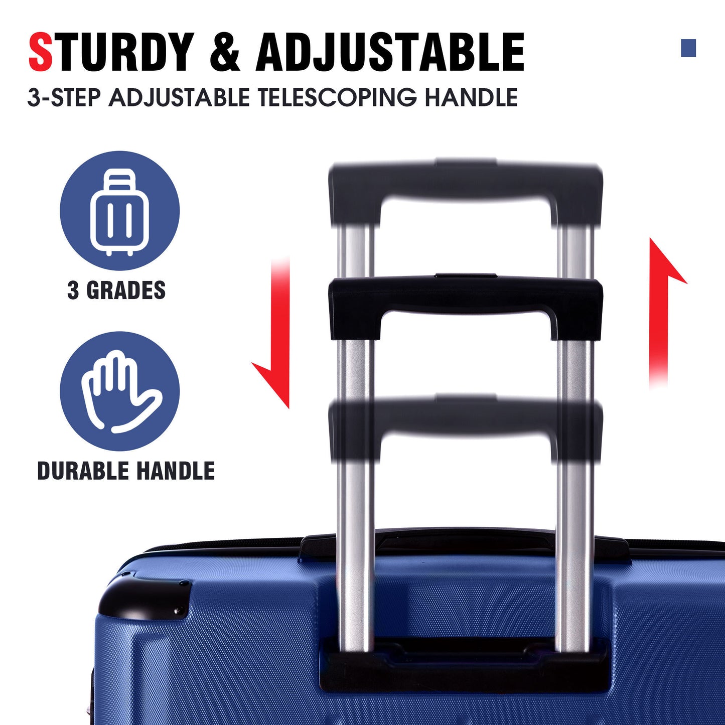 Hardshell Luggage Sets 3 Pcs Spinner Suitcase with TSA Lock Lightweight 20''24''28'' - Aurelia Clothing