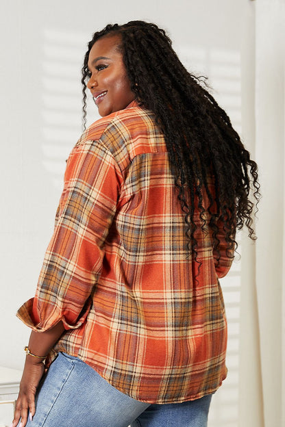 Plaid Dropped Shoulder Shirt - Aurelia Clothing