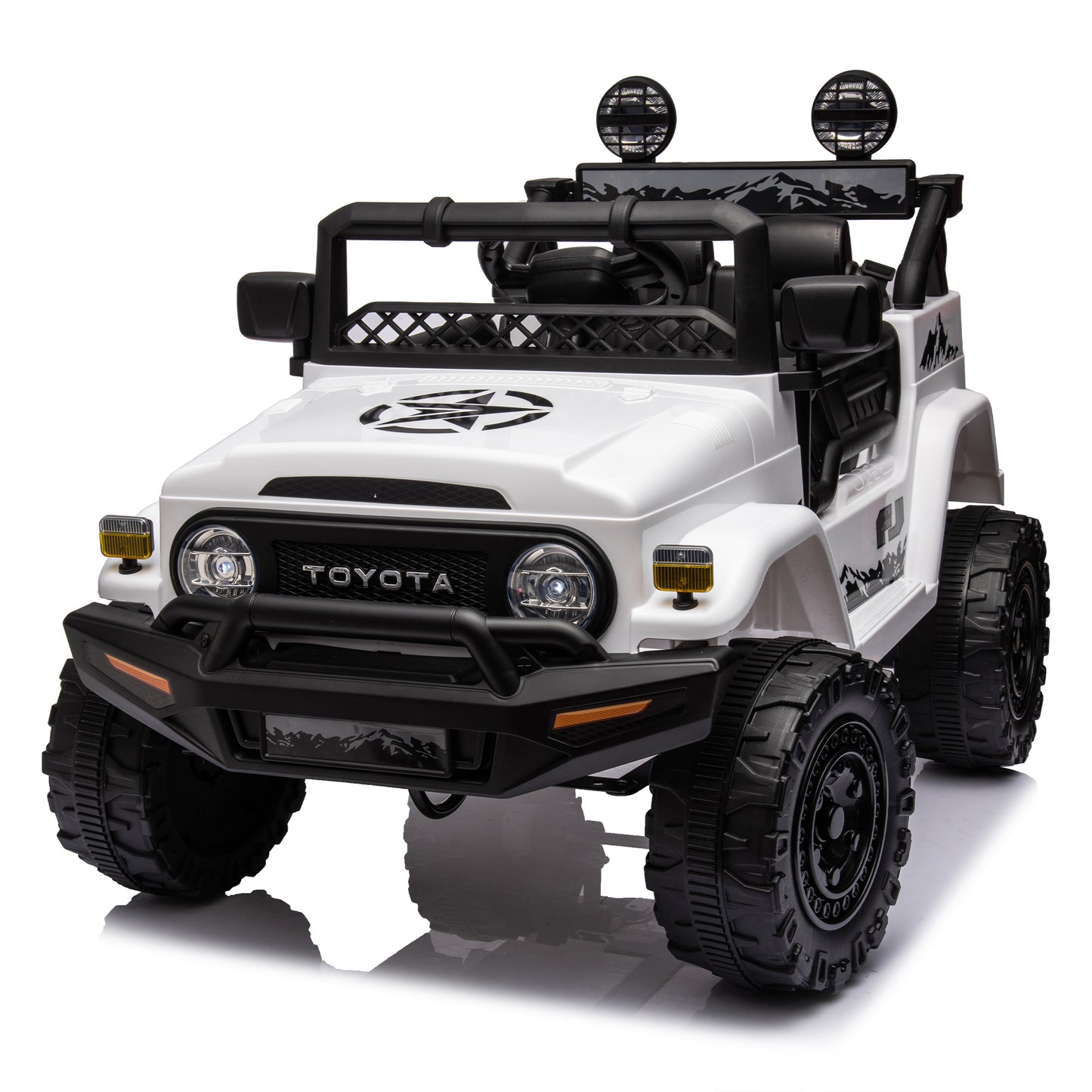 Licensed TOYOTA FJ Cruiser,12V Kids ride on car 2.4G W/Parents Remote Control,electric car for kids,Three speed adjustable,Power display, USB,MP3 ,Bluetooth,LED light,Three-point safety belt  - Aurelia Clothing