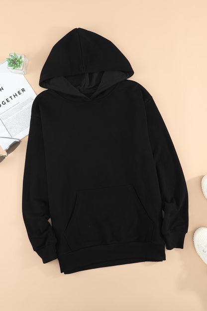 Dropped Shoulder Kangaroo Pocket Hoodie - Aurelia Clothing