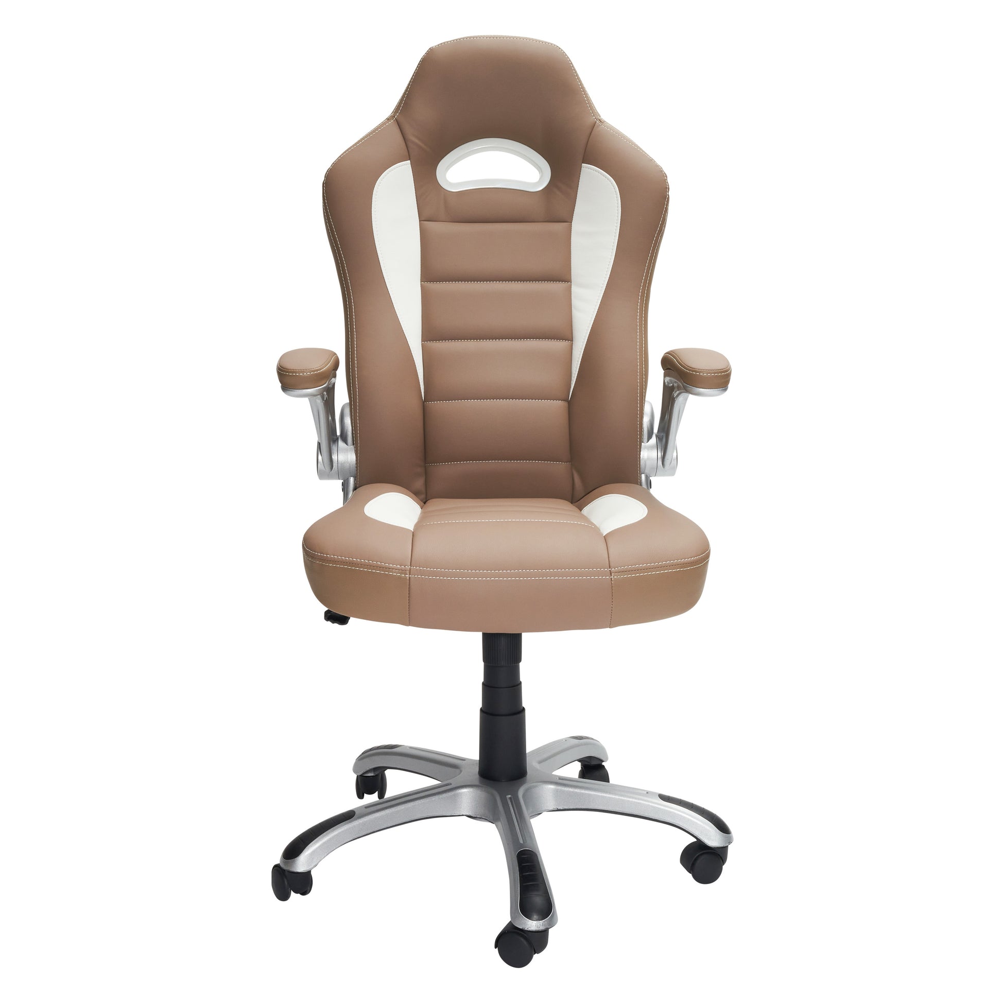 Techni Mobili High Back Executive Sport Race Office Chair with Flip-Up Arms, Camel - Free Sipping - Aurelia Clothing