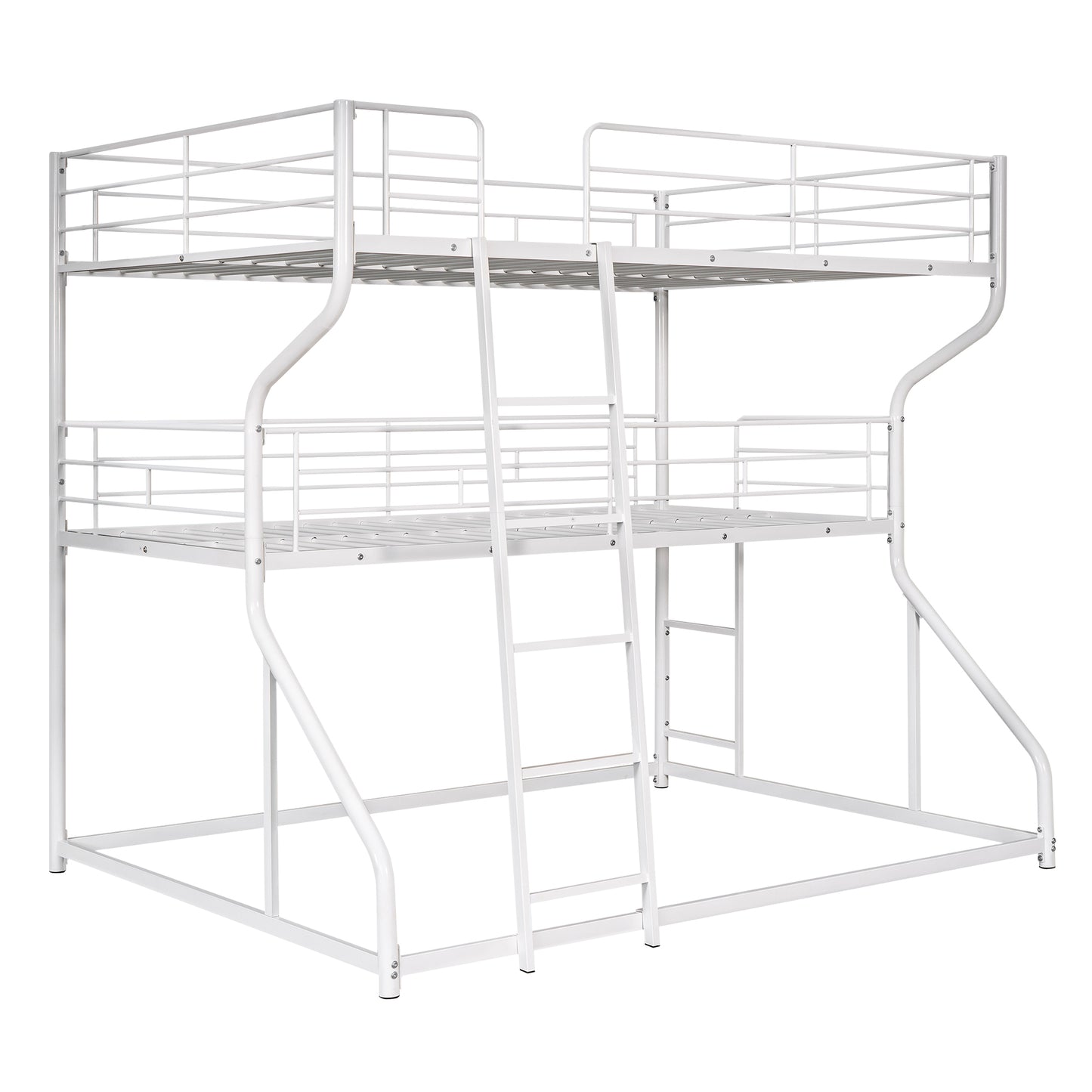 Full XL over Twin XL over Queen Size Triple Bunk Bed with Long and Short Ladder,WhiteTwin over Twin House Bunk Bed with Trundle and Slide, Storage Staircase, Roof and Window Design, Gray(Old  - Aurelia Clothing