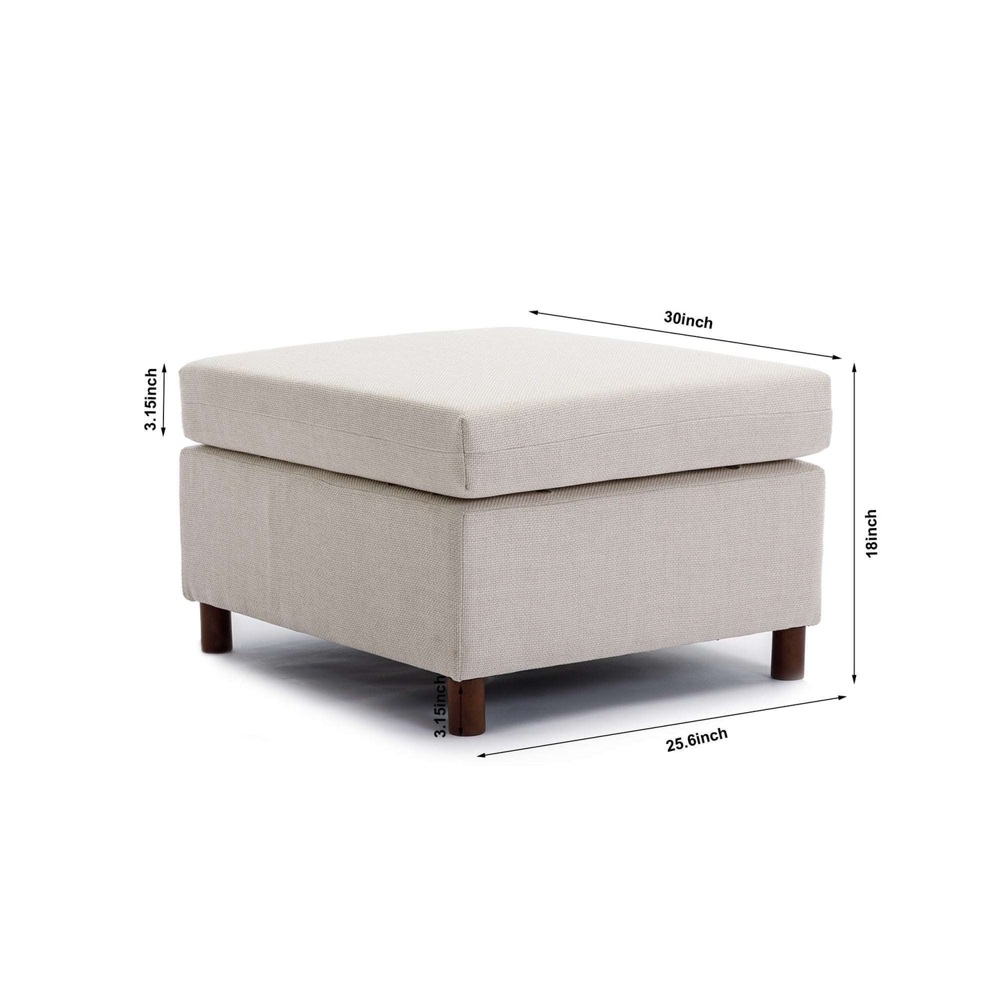 3 Seat Module Sectional Sofa Couch With 1 Ottoman for living room,Seat Cushion and Back Cushion Non-Removable and Non-Washable,Cream - Free Shipping - Aurelia Clothing