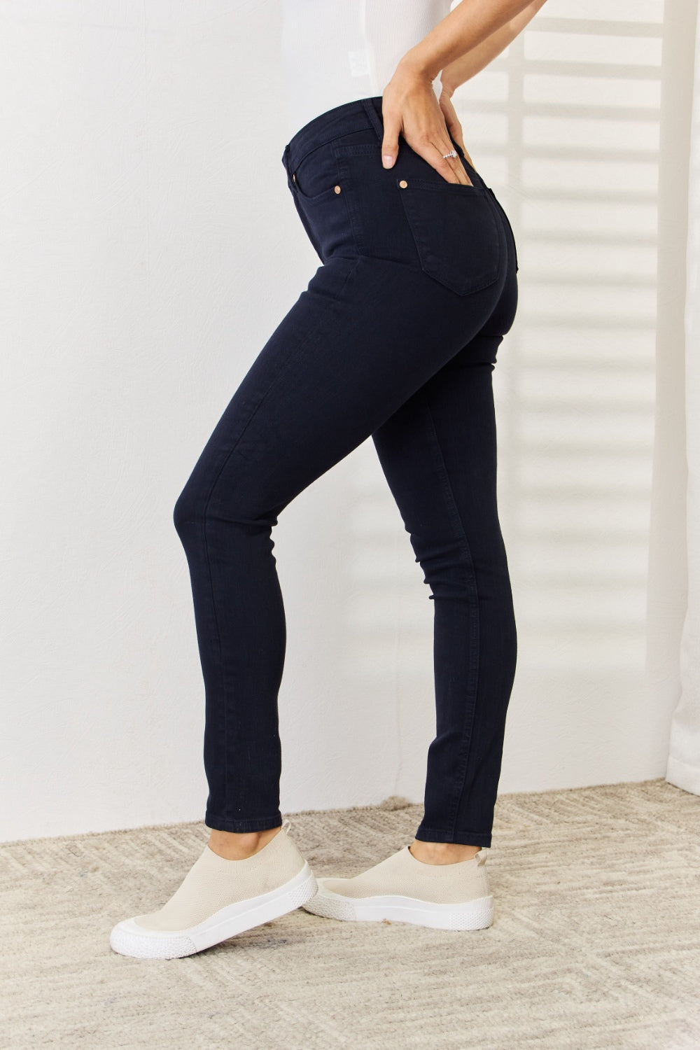 Judy Blue Full Size Garment Dyed Tummy Control Skinny Jeans - Aurelia Clothing