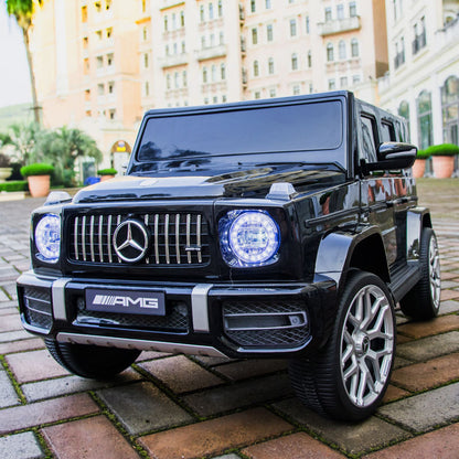 Licensed Mercedes Benz G63 Kids Ride On Car, 12V Electric Vehicle with Remote Control, Double Open Doors, Music, Bluetooth, Wheels Suspension, Battery Powered for Children Boy Girl (Black) -  - Aurelia Clothing