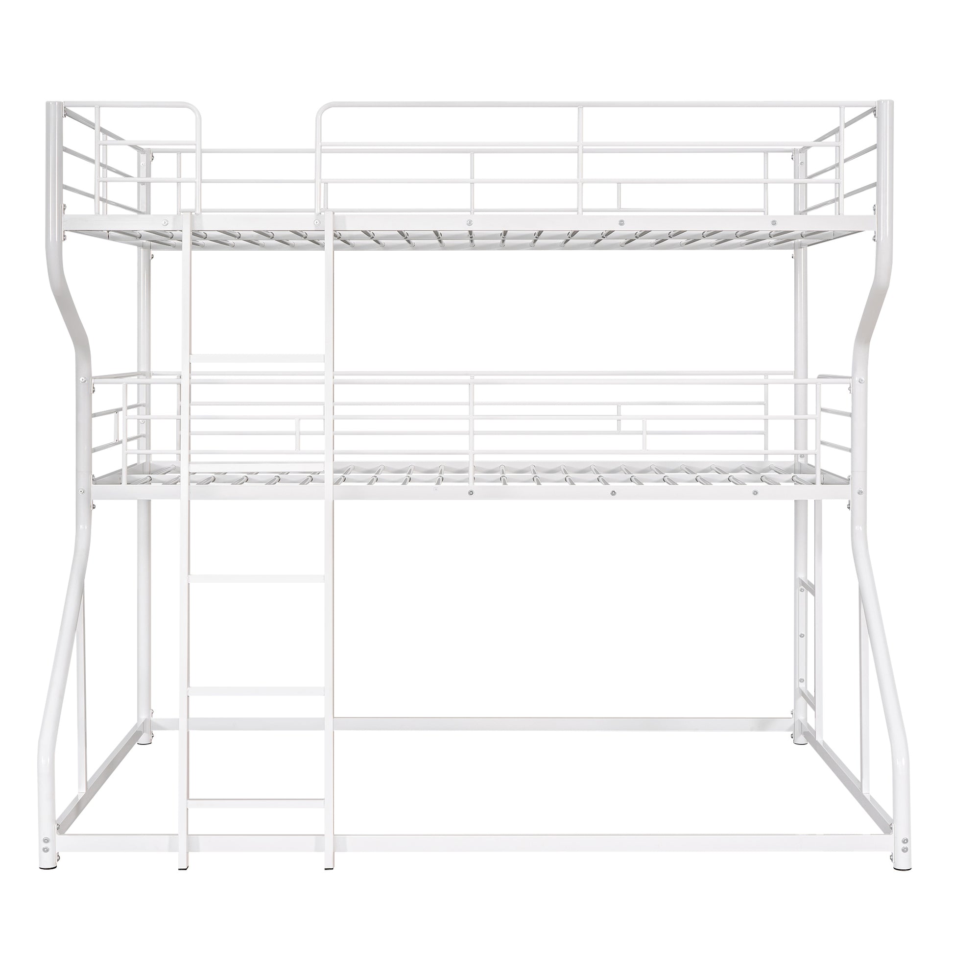 Full XL over Twin XL over Queen Size Triple Bunk Bed with Long and Short Ladder,WhiteTwin over Twin House Bunk Bed with Trundle and Slide, Storage Staircase, Roof and Window Design, Gray(Old  - Aurelia Clothing