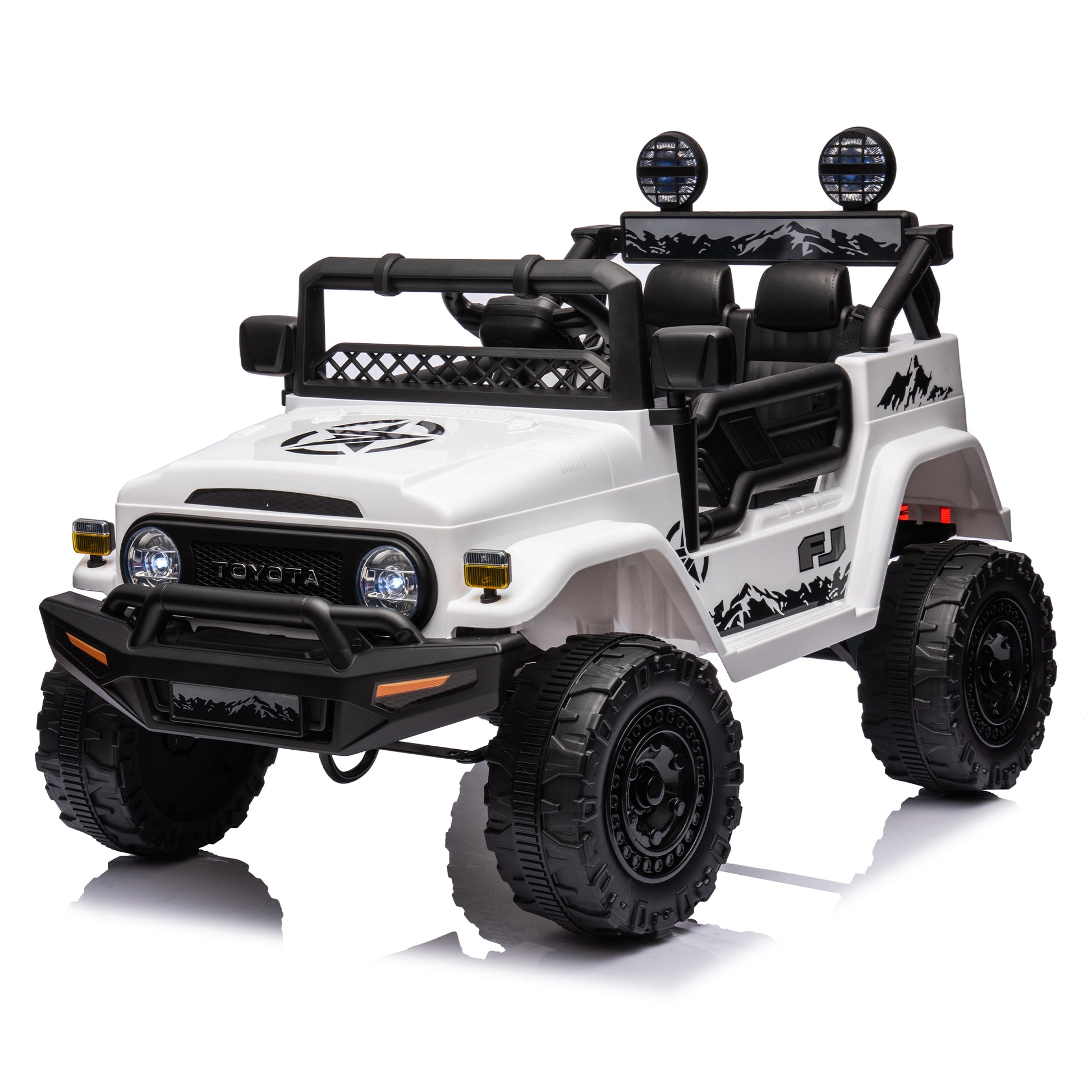 Licensed TOYOTA FJ Cruiser,12V Kids ride on car 2.4G W/Parents Remote Control,electric car for kids,Three speed adjustable,Power display, USB,MP3 ,Bluetooth,LED light,Three-point safety belt  - Aurelia Clothing