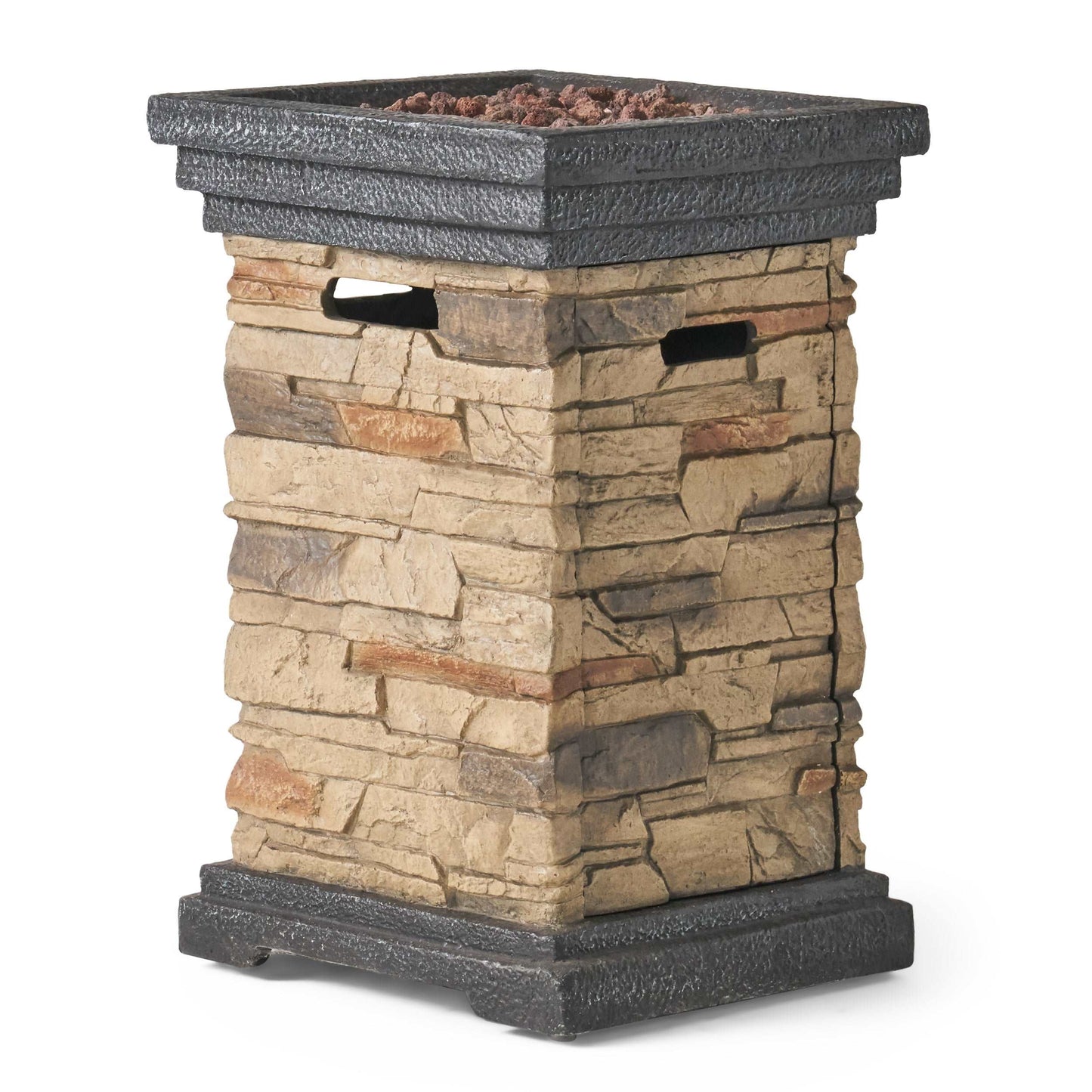 19.50'' STONE MGO FIRE COLUMN - 40 000 BTU - Free Shipping - Aurelia Clothing