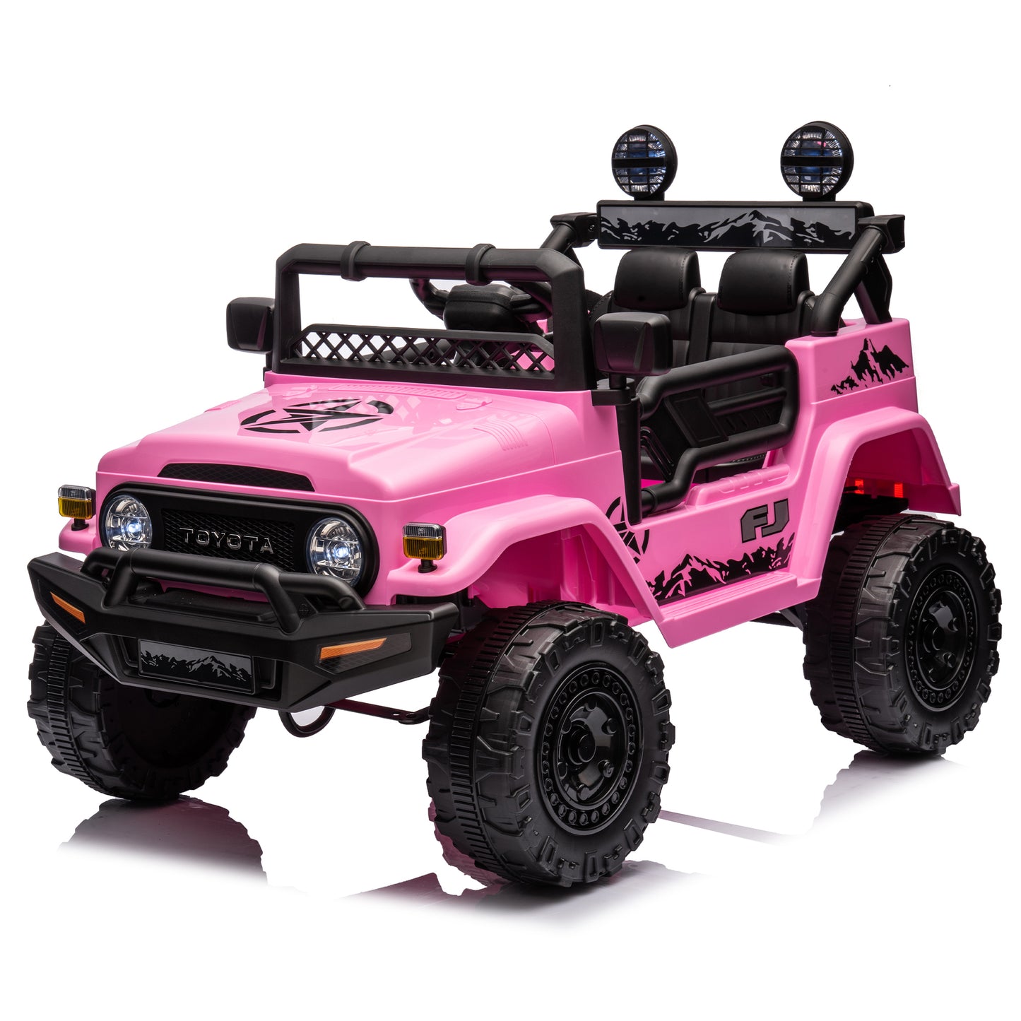 Licensed TOYOTA FJ Cruiser,12V Kids ride on car 2.4G W/Parents Remote Control,electric car for kids,Three speed adjustable,Power display, USB,MP3 ,Bluetooth,LED light,Three-point safety belt  - Aurelia Clothing