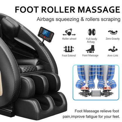 Massage Chair Blue-Tooth Connection and Speaker, Easy to Use at Home and in The Office and Recliner with Zero Gravity with Full Body Air Pressure, 001, 50D x 26W x 40H in, Black3 - Free Shipp - Aurelia Clothing